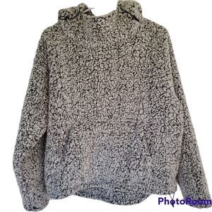 PINK by Victoria Secret Fuzzy grey hoodie size small